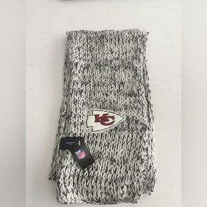 Official NFL Kansas City Chiefs Black and White Knit Scarf